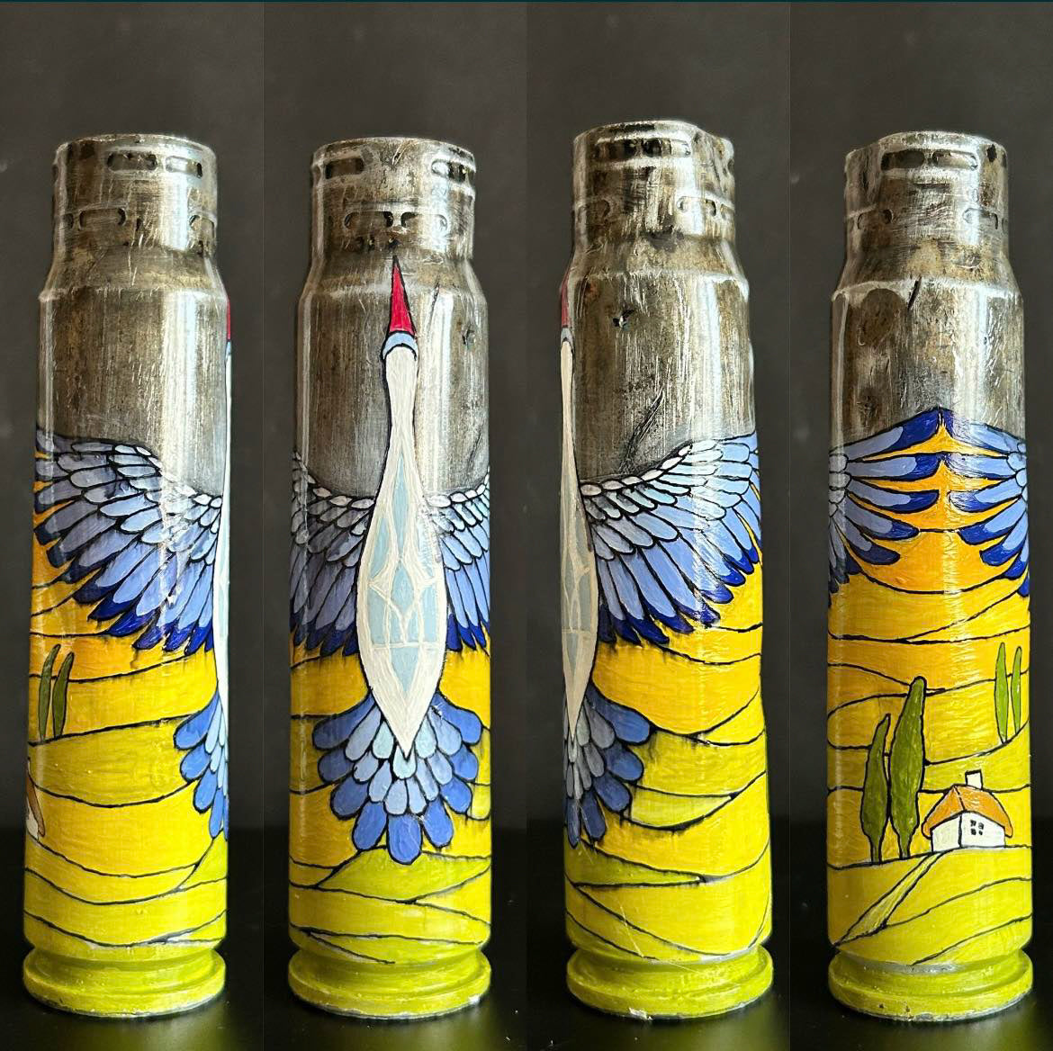 Ukraynalı koruyucu, 30mm mermi üzerine çizilmiş. (#1076 - TL)