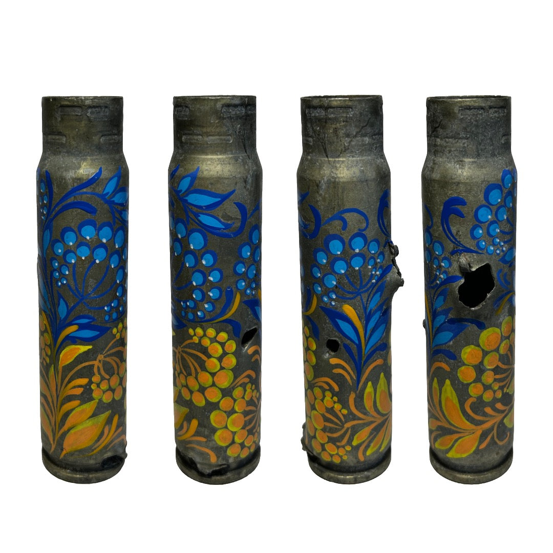 30mm spent shell with drawing of a patterns. (1146 AL)