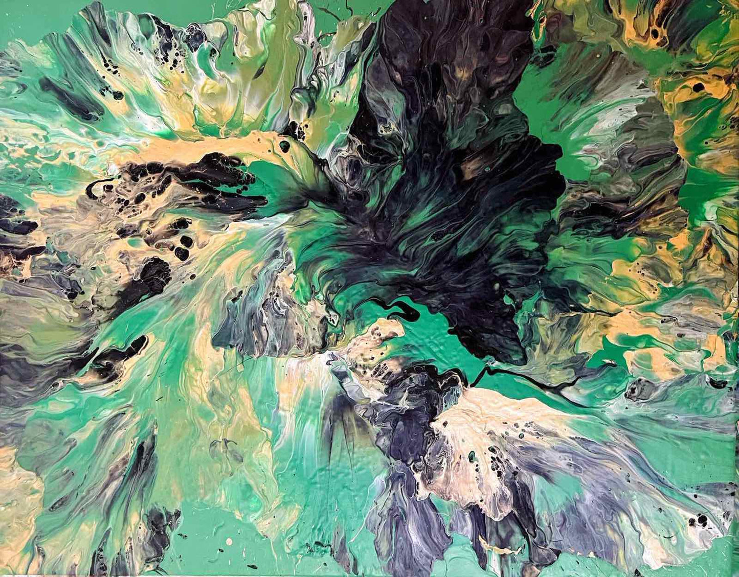 Abstract acrylic painting on canvas by Anna Huliaeva 40x50cm