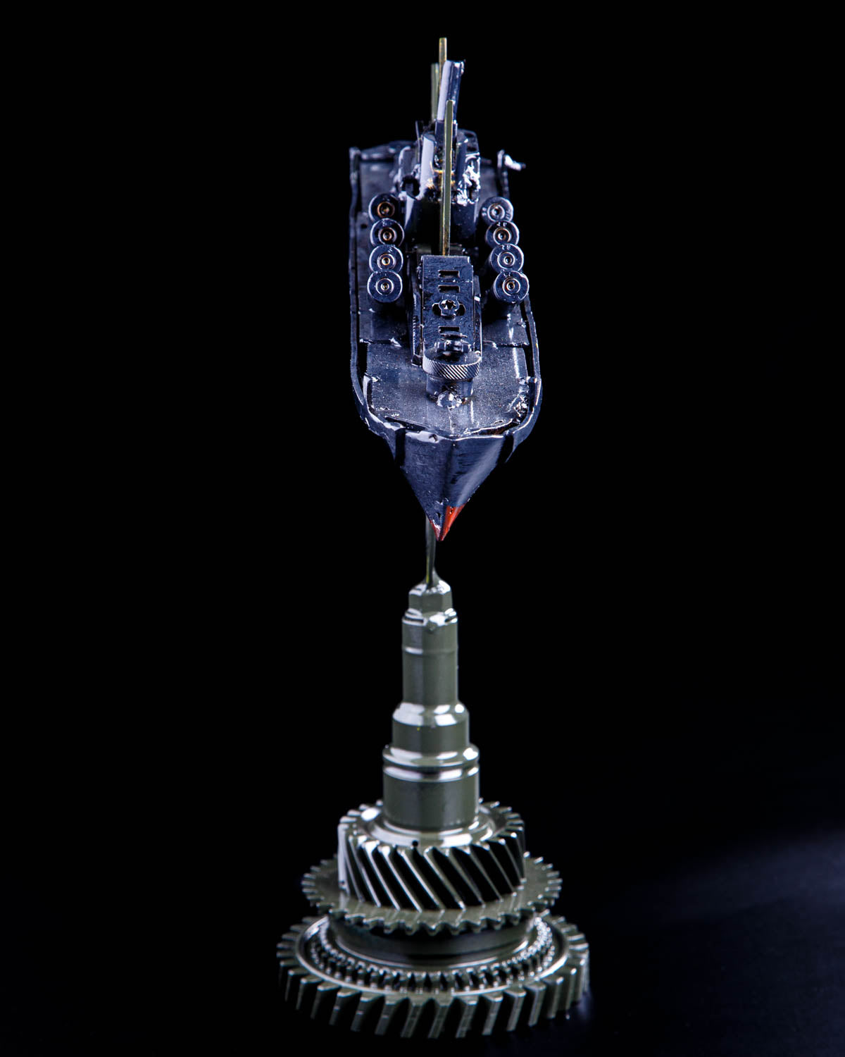 Cruiser Moskva impaled on Tryzub symbol artwork