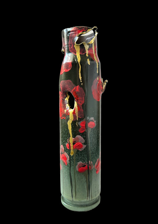 Invólucro gasto de 30mm com desenho de um Tryzub. (#317)