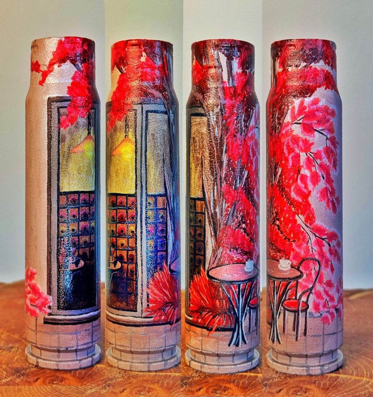 Wine Shop Window. Painted on 30mm shell. (1595 AH)