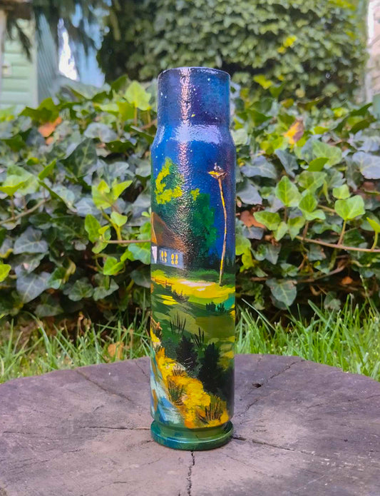 Estojo de 30mm com desenho de casa de campo. (#805)