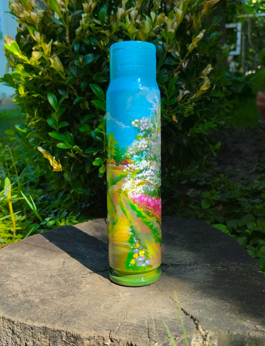 Estojo de 30mm com desenho de casa de campo. (#806)