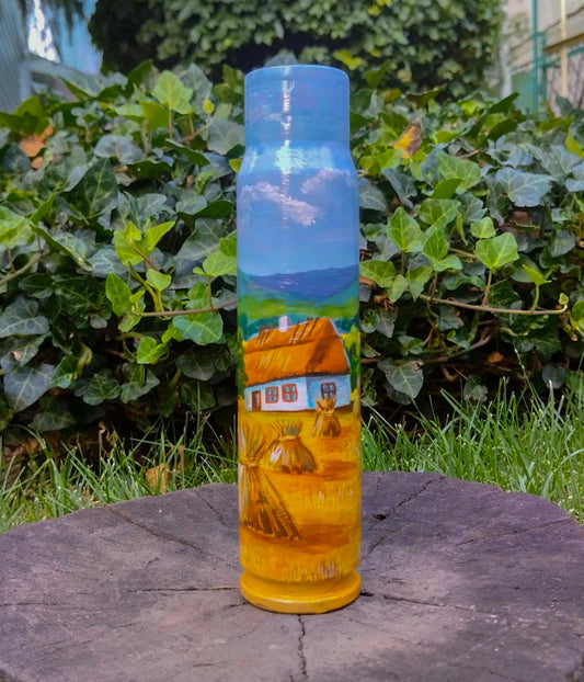 Estojo de 30mm com desenho de casa de campo. (#807)