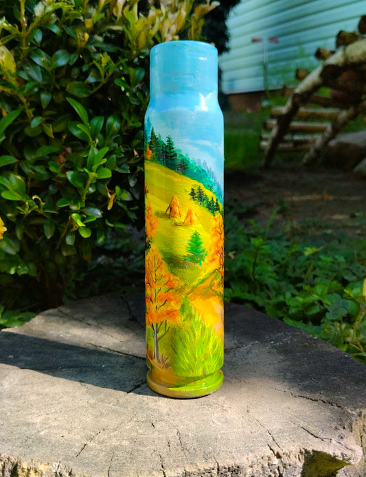 Estojo de 30mm com desenho de casa de campo. (#809)