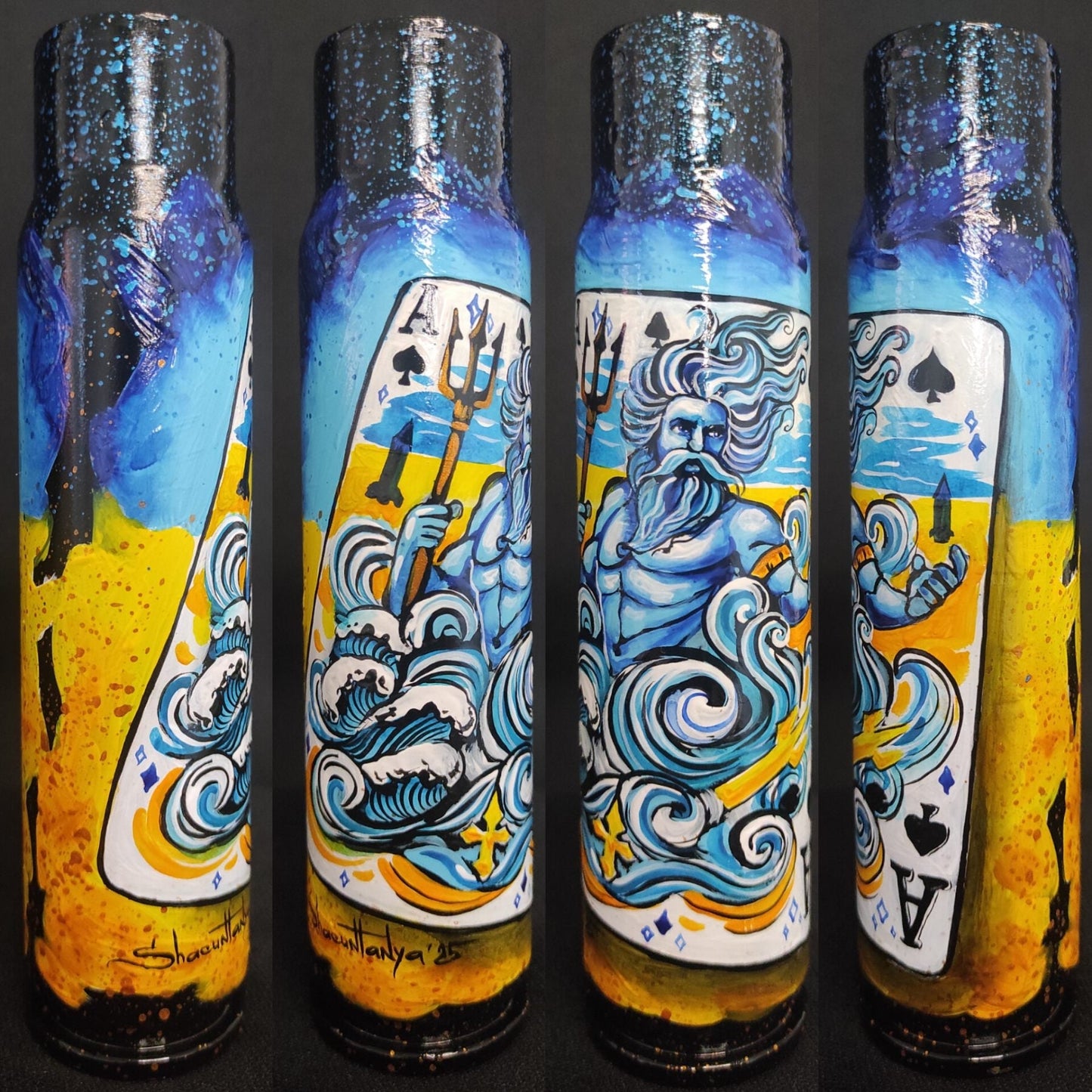 Neptune Ace artwork painted on 30mm shell by Tetana