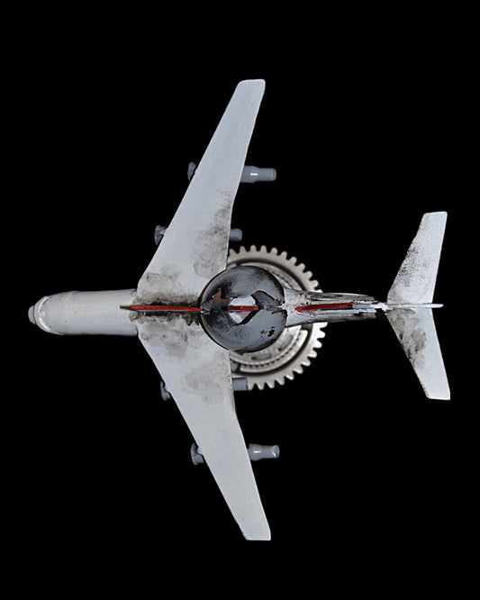 A50 early warning aircraft impaled on a tryzub.