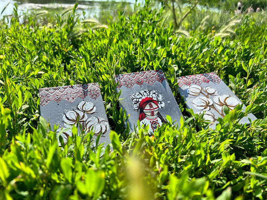 Triptych, Motanka with cotton. (10x15cm). (1097 AL)