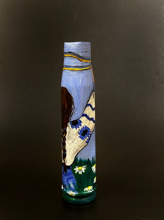 Estojo de 30mm com desenho de rapariga ucraniana a apanhar girassóis (#703)