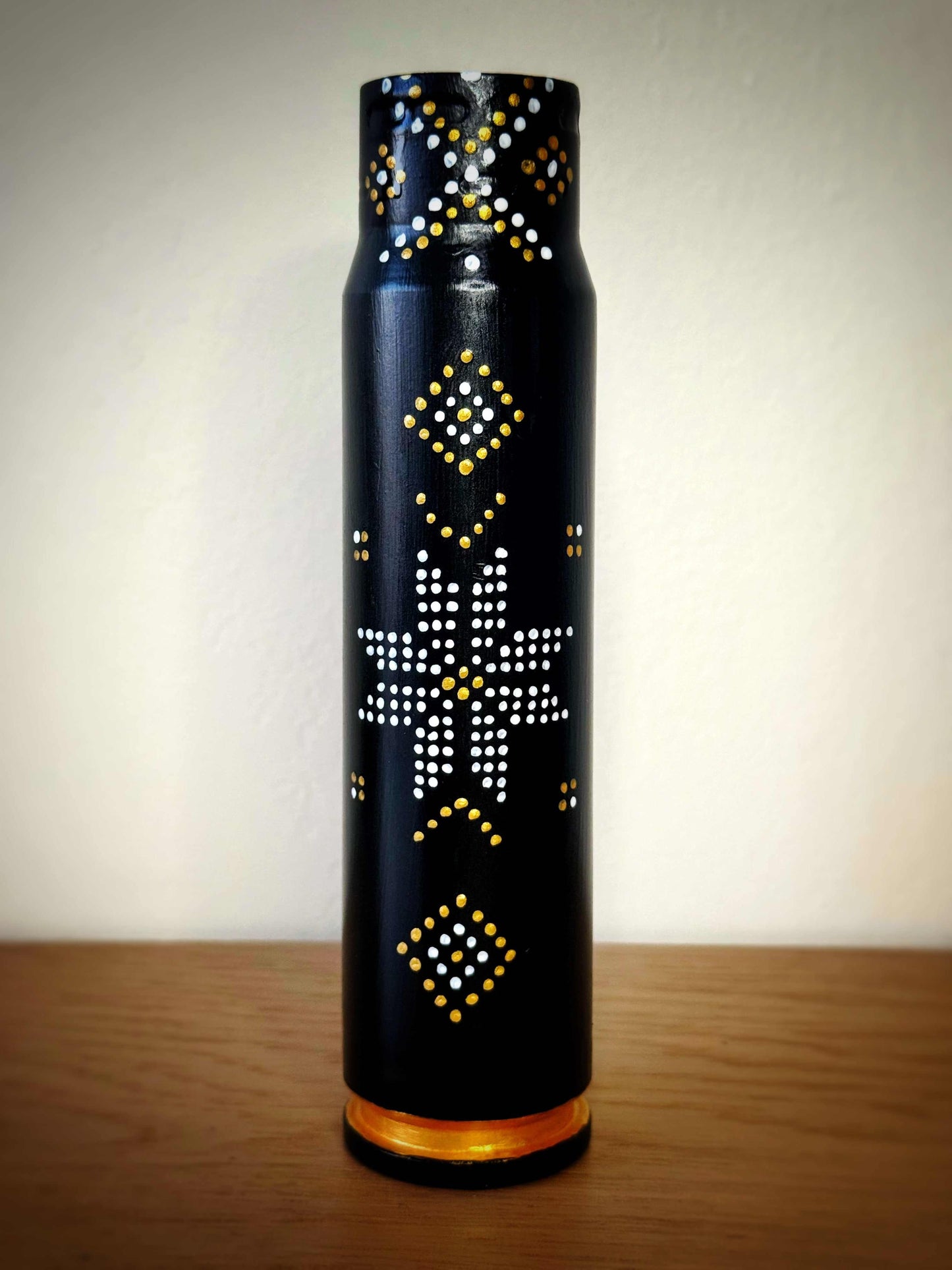 30mm shell with colorful painted patterns artwork by Anna Huliaieva