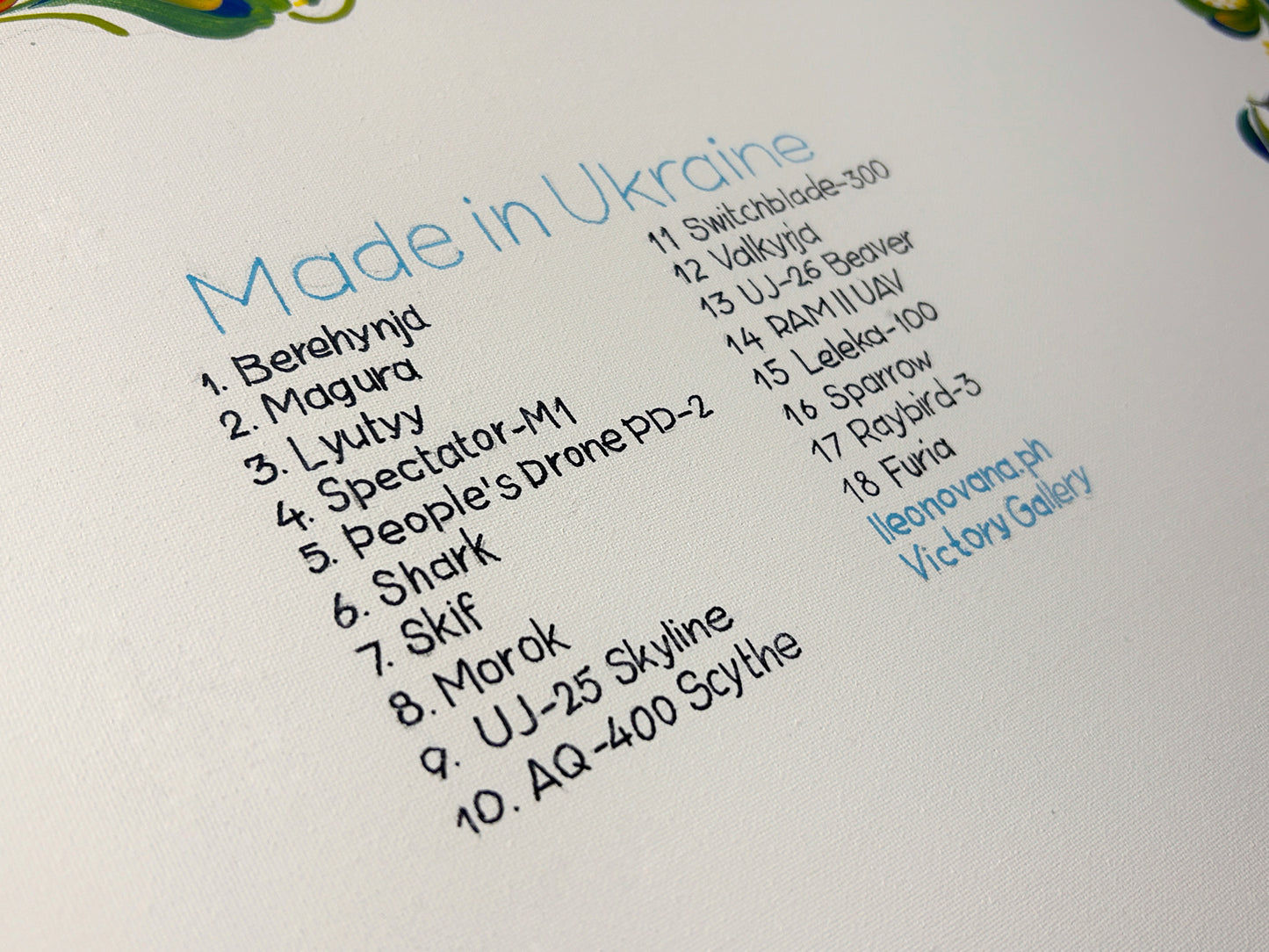 Map of drones made in Ukraine. (61.5 x 91.5cm). (1178 AL)