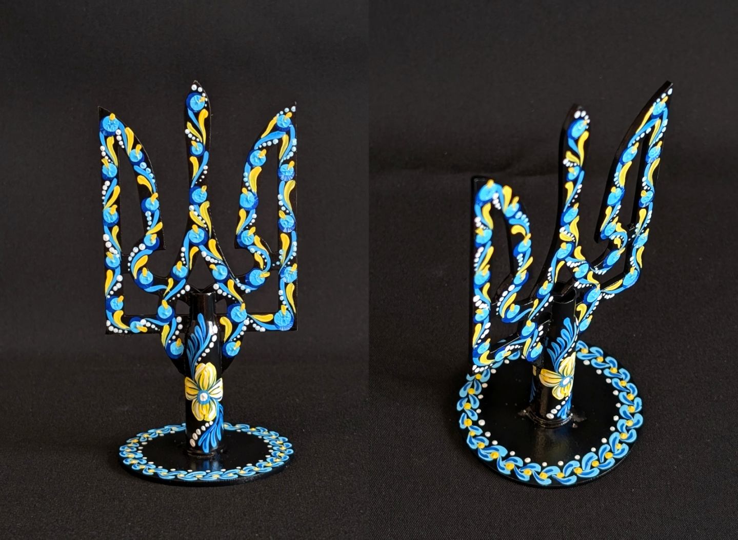 Small tryzub with bullet cartridge artwork by Catherine Ruban from Victory Gallery