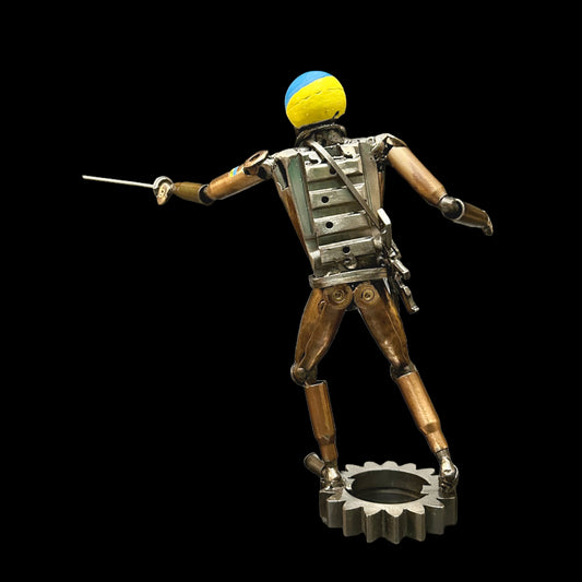 Vencedor ucraniano da medalha de ouro em esgrima. (22cm de altura)