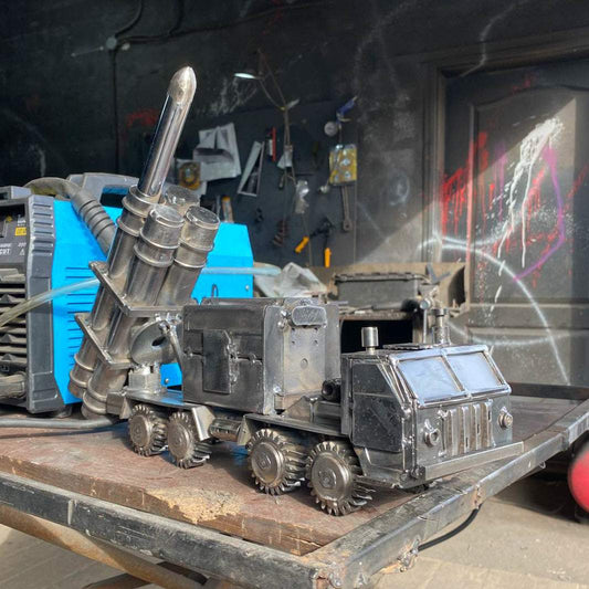 R-360 Neptune missile launching from mobile vehicle with artwork design details
