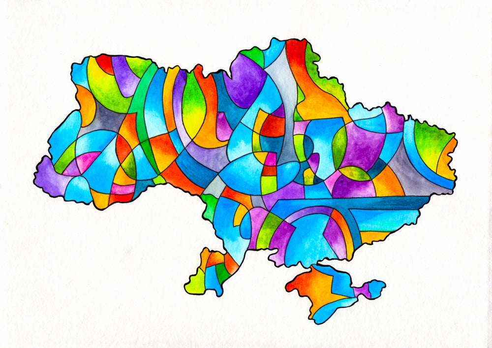 Poster mappa dell'Ucraina (~16x24) (1205 CR)