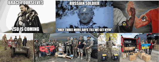 Reddit Power for Ukraine Meme Army logo with vibrant colors and bold text