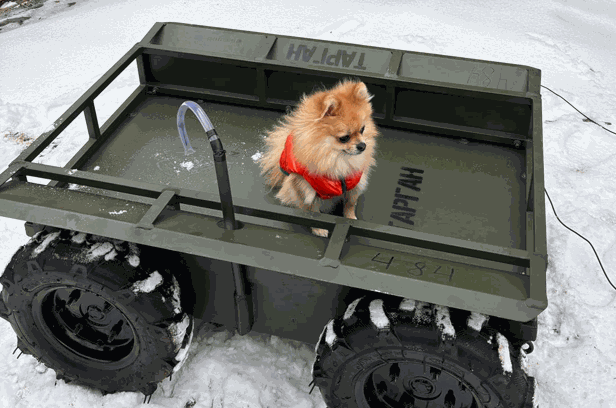 Four Wheeled Friends ground drones lined up on pavement