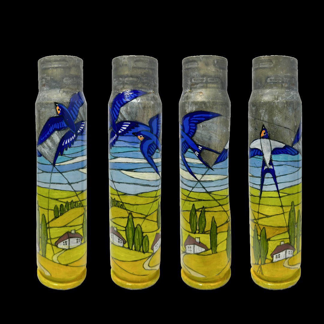 Ukraynalı koruyucu, 30mm mermi üzerine çizilmiş. (#1077 - TL)