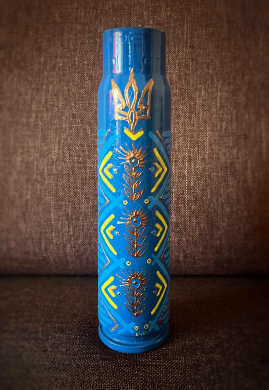 30mm spent shell with drawing of a patterns. (1135 MS)