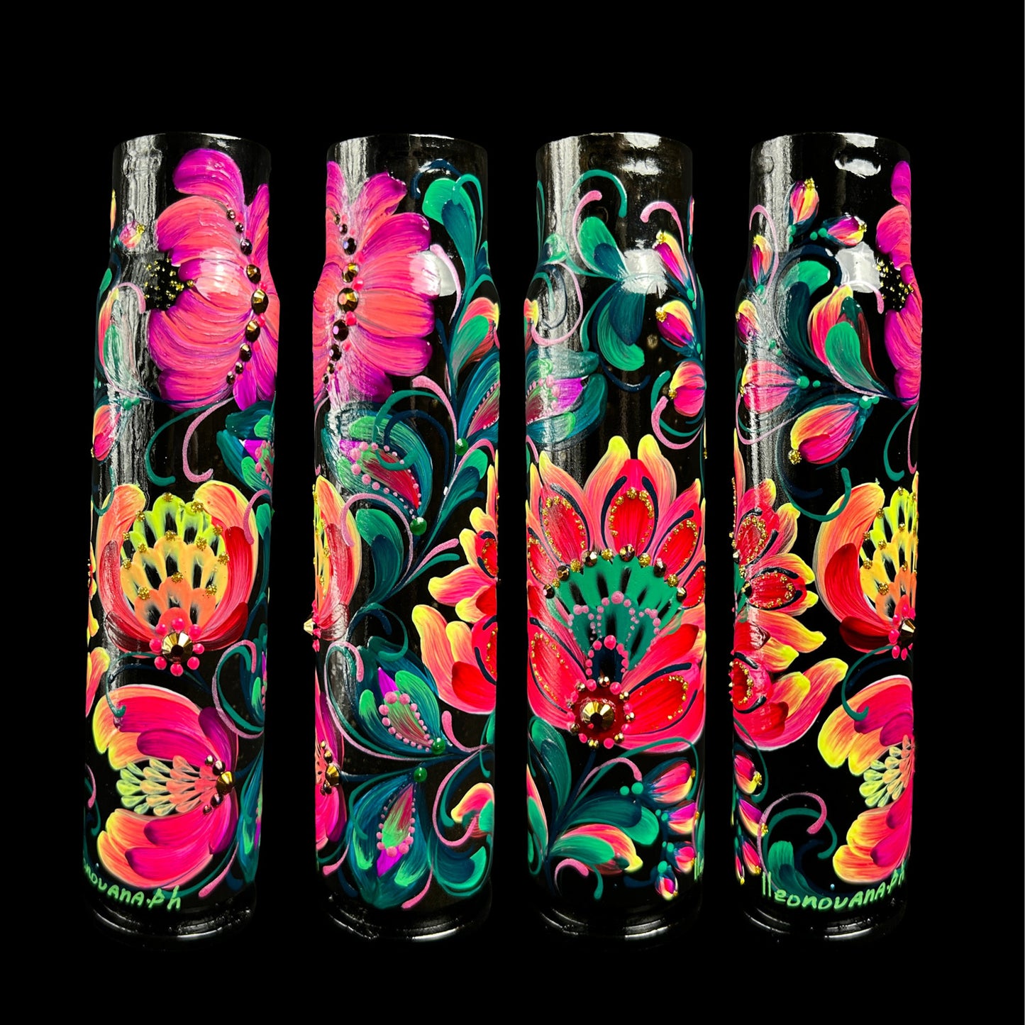 30mm brukt hylse med tegning av mønstre. (1090 AL)