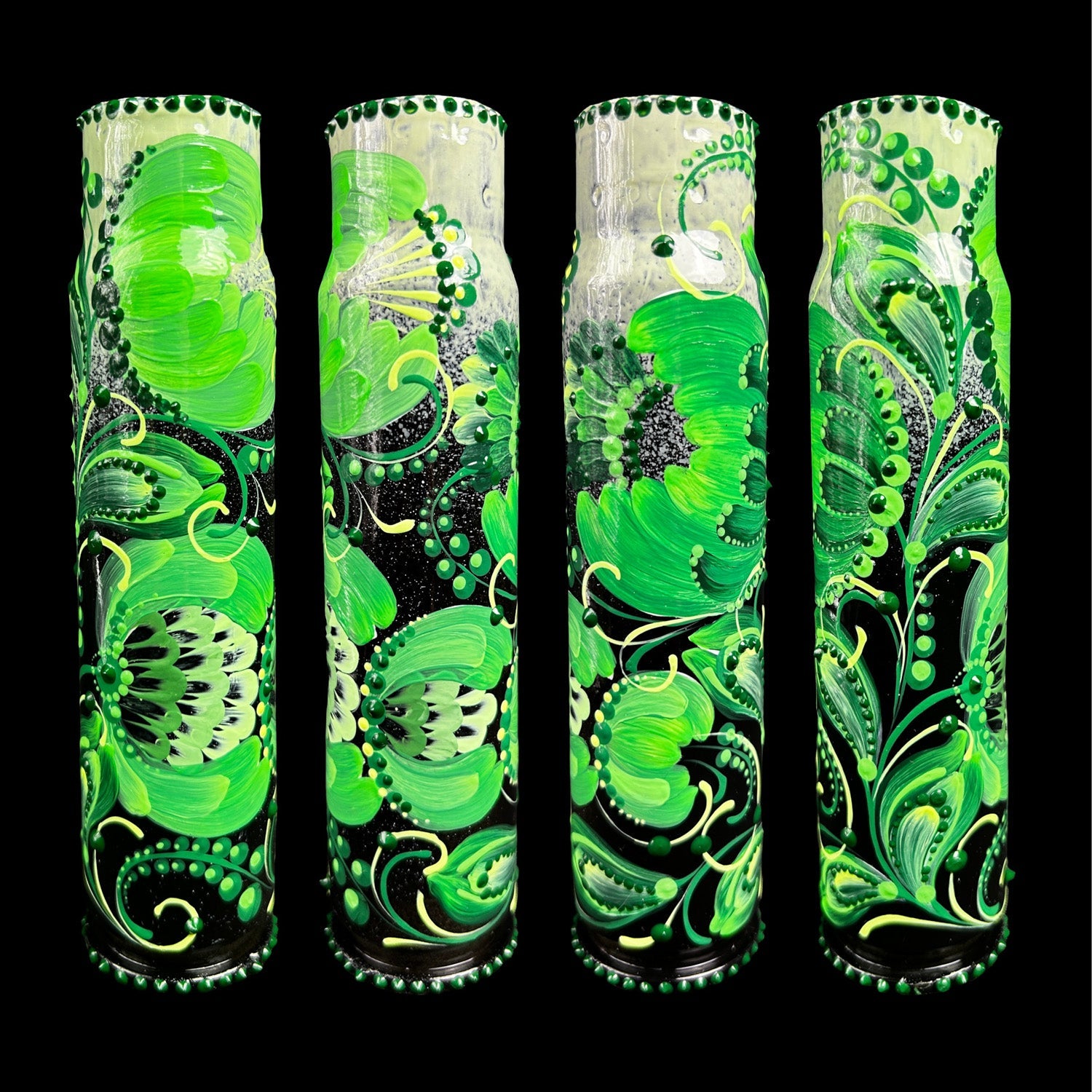 30mm spent shell painted with intricate patterns by Ukrainian artist Anastasia