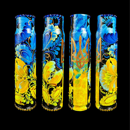 30mm spent shell with drawing of a patterns. (1281 AL)