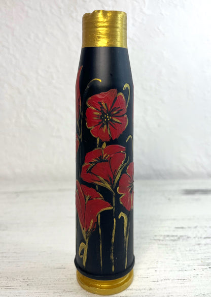 23mm shell with drawing of flowers (#176)