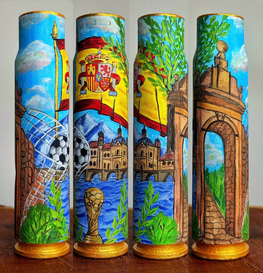Spain celebrating 2026 World Cup win in artwork by Anna Huliaeva with Germany focus
