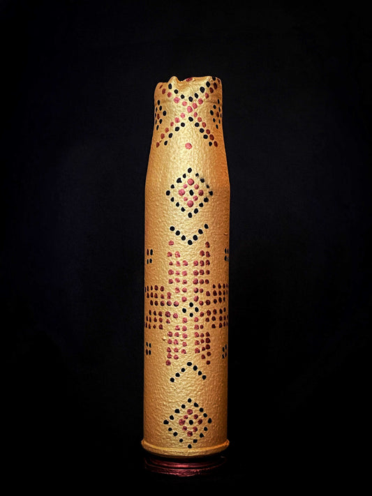 23mm shell with intricate patterns, 15cm tall artwork by Anna Huliaieva