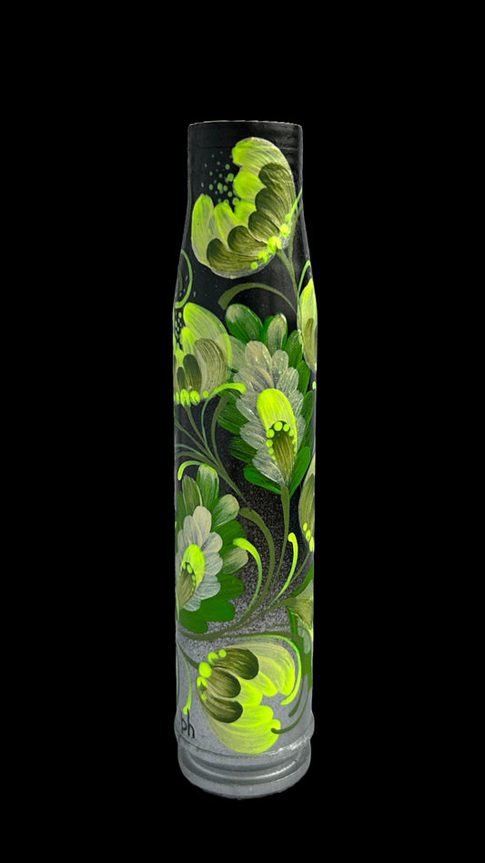 23mm shell with drawing of a flowers. (#308)