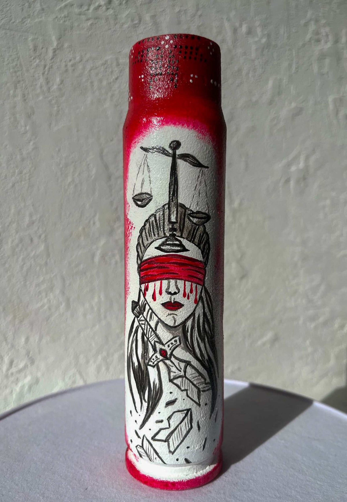 30mm shell painted with Ukrainian motanka artwork by Anna Huliaieva