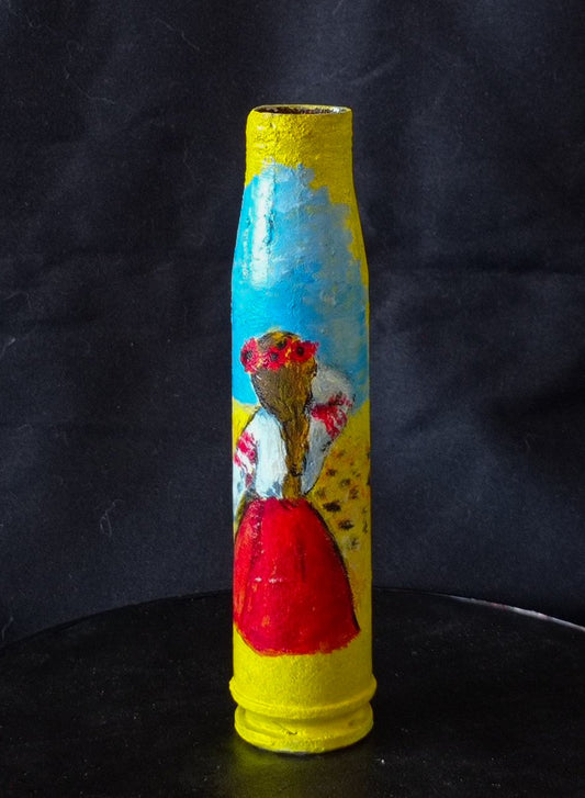 30mm shell with drawing of Ukrainian girl. (#218)