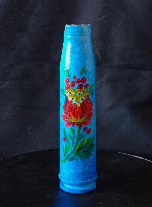 30mm shell with drawing of flowers. (#221)