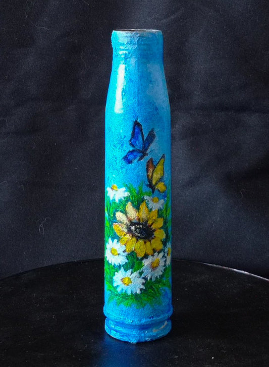 30mm shell with drawing of flowers (#222)