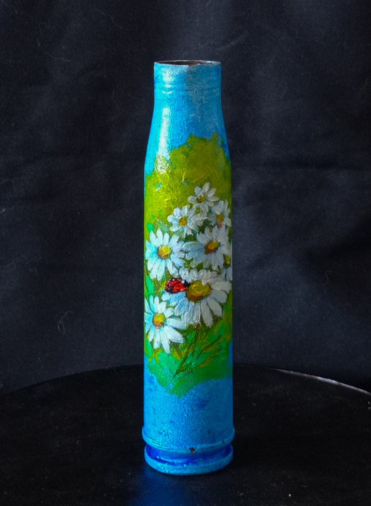 30mm shell with drawing of flowers (#223)