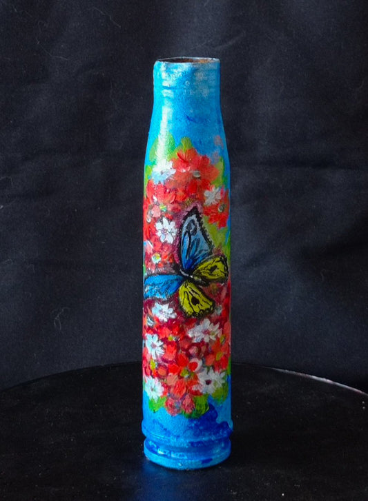 30mm shell with drawing of flowers (#224)