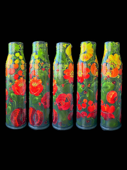 57mm painted spent shell by Ukrainian artist Anastasia