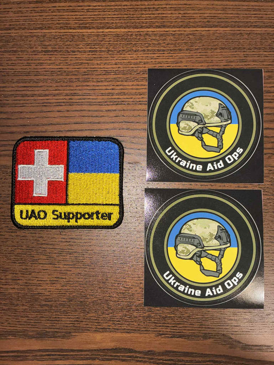 Przekaż darowiznę, aby otrzymać: UAO Support Patch (Szwajcaria) + 2 naklejki UAO