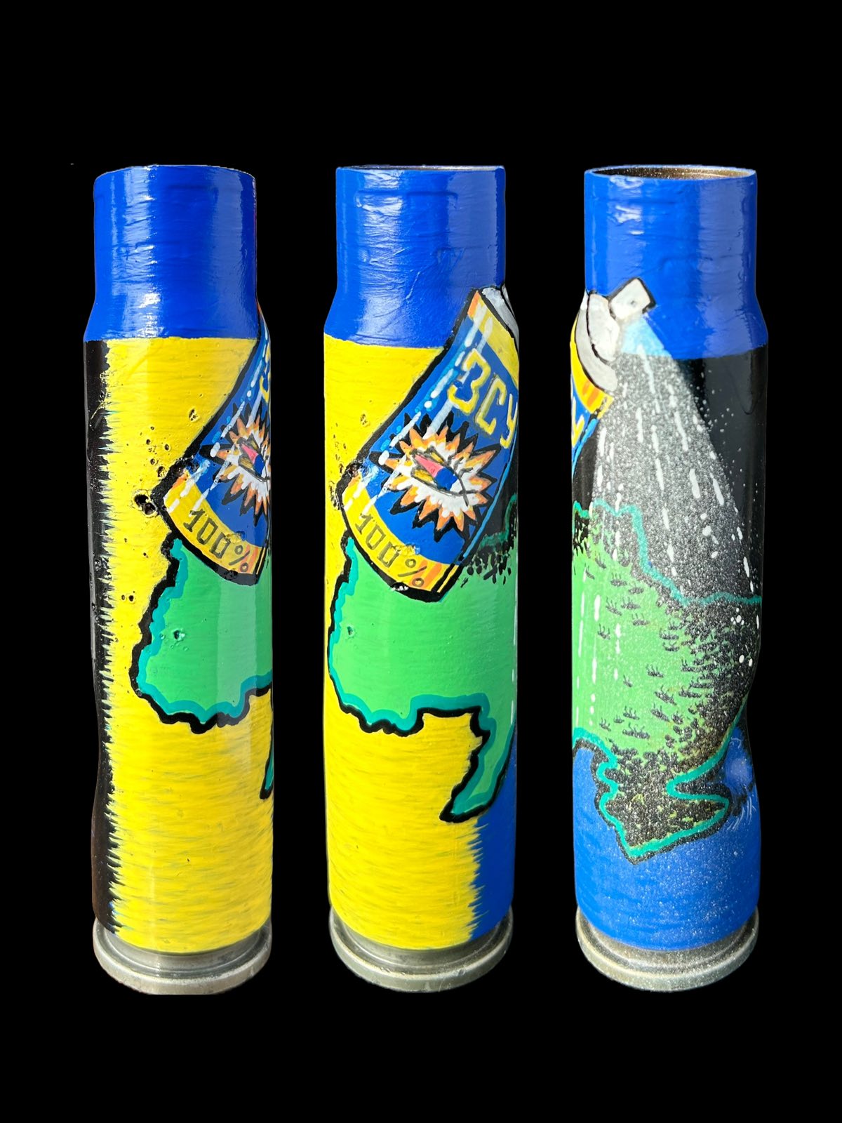 Ukraynalı böcek spreyi, 30mm mermi kovanı üzerine çizilmiş. (#1070 - TL)