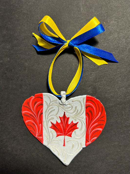 Canada: Iron Heart ornament made from 122mm grad rocket. Thank you Canada.