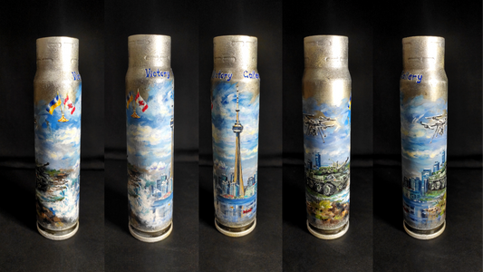 Canada: Niagara Falls & Toronto's CN Tower painted on 30mm Shell. Thank you Canada.