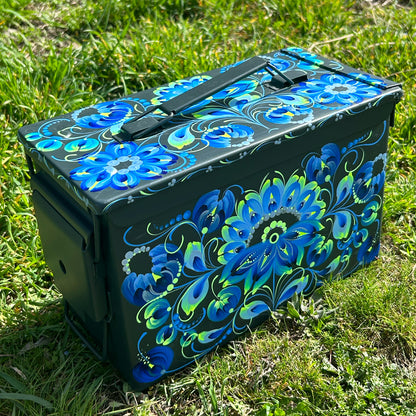 Metall-Munitionskiste.. (280 x 140 x 185 mm). (1099 AL)