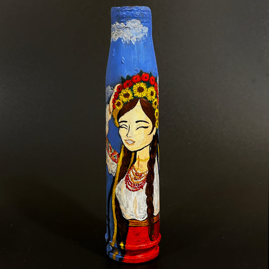 30mm shell with drawing of Ukrainian girl. (#701)