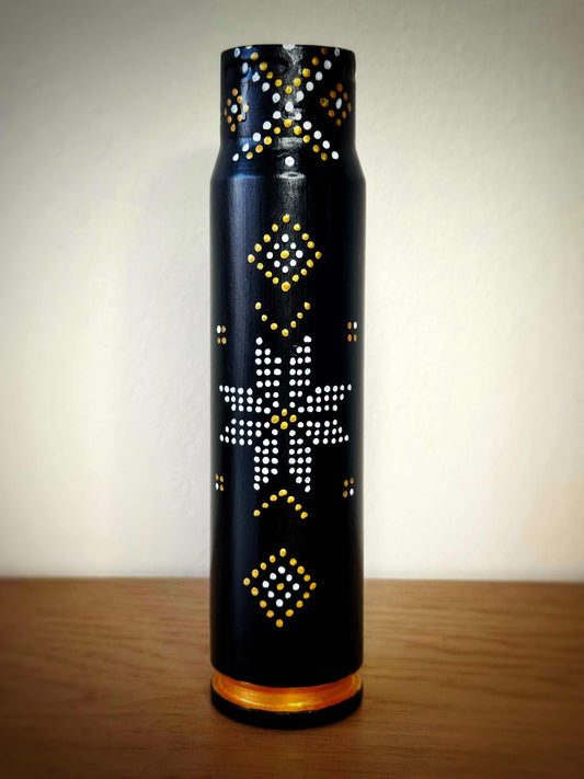 30mm shell with colorful painted patterns artwork by Anna Huliaieva