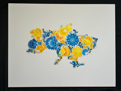 Map of Ukraine painted on canvas (1145 AL)