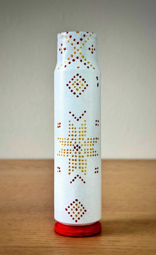30mm shell with colorful painted patterns artwork