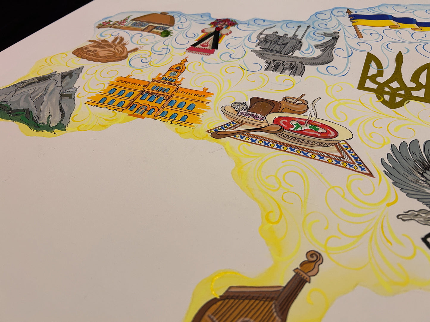 Map of Ukrainian Landmarks. (61.5 x 91.5cm). (1169 AL)