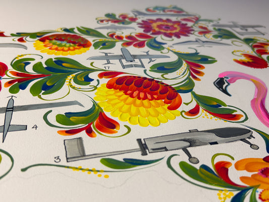 Map of drones made in Ukraine. (61.5 x 91.5cm). (1178 AL)