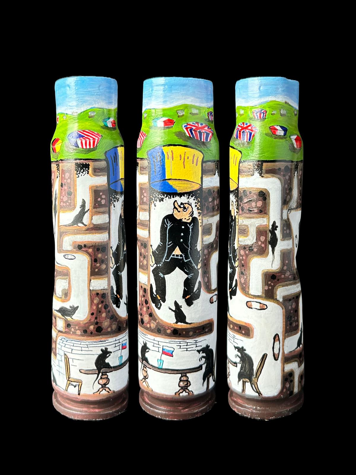 Ukrayna fişi, 30mm mermi üzerine çizilmiş. (#1071 - TL)